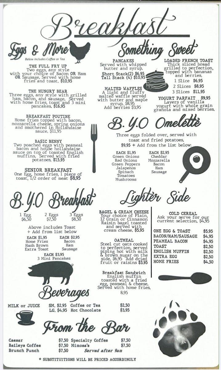 Bears Den Lounge & Motel Menu - Image 2