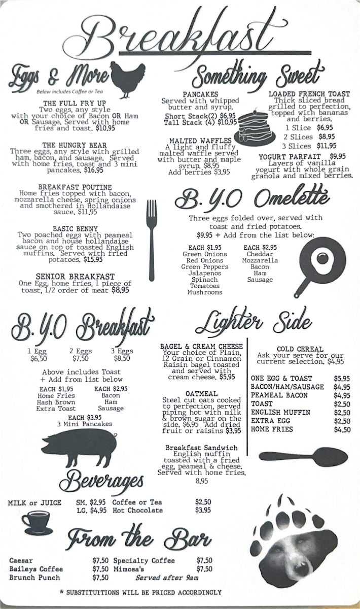 Bears Den Lounge & Motel Menu - Image 3